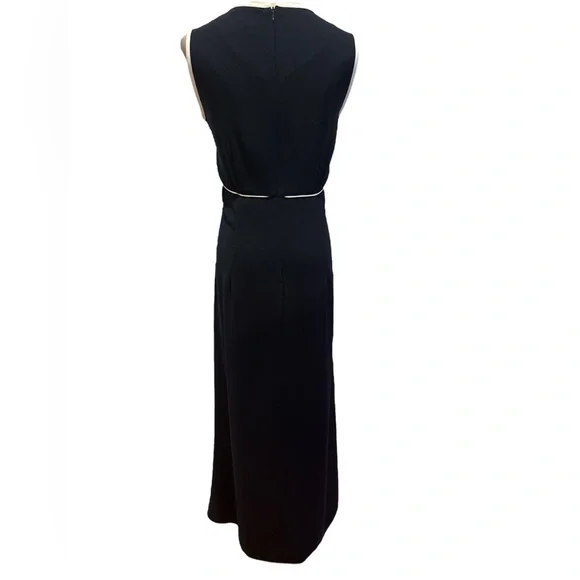NWOT Y2K LIZ CLAIBORNE BLACK & WHITE MINIMALIST SLEEVELESS MAXI DRESS SZ 12 - Picture 5 of 6